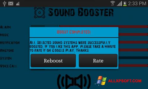 Screenshot Sound Booster para Windows XP