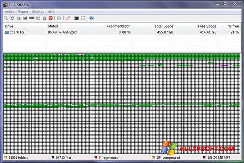 Screenshot UltraDefrag para Windows XP