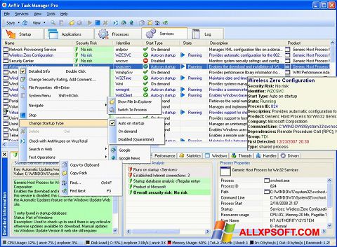 Screenshot AnVir Task Manager para Windows XP