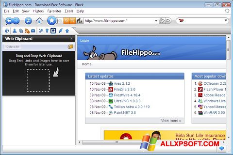 Screenshot Flock para Windows XP