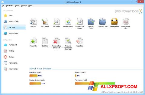Screenshot jv16 PowerTools para Windows XP