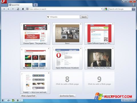 Screenshot Opera para Windows XP