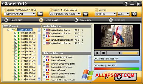 Screenshot CloneDVD para Windows XP