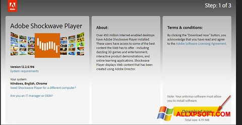 Screenshot Adobe Shockwave Player para Windows XP