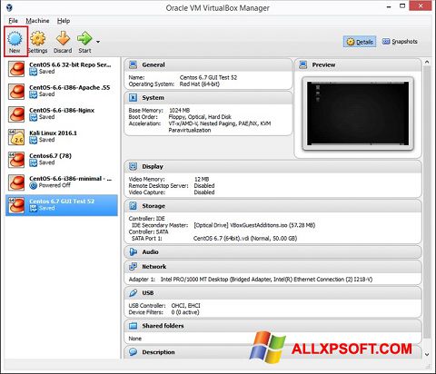 Screenshot VirtualBox para Windows XP