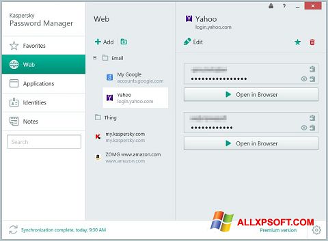 Screenshot Kaspersky Password Manager para Windows XP