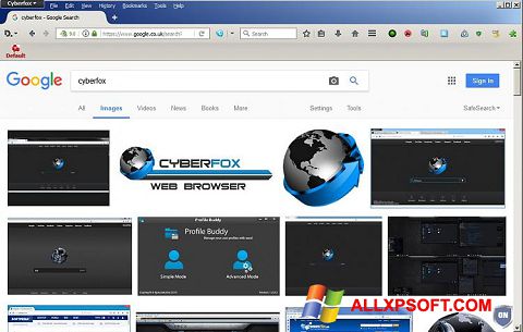 Screenshot Cyberfox para Windows XP