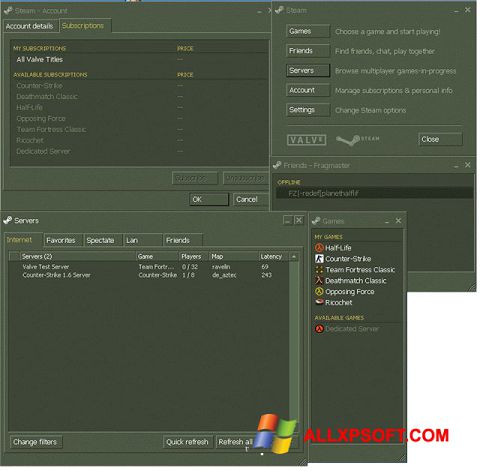Screenshot Steam para Windows XP