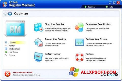 Screenshot Registry Mechanic para Windows XP
