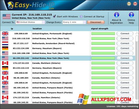 Screenshot Hide IP Easy para Windows XP