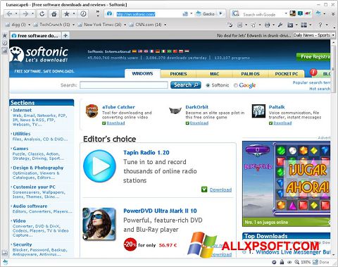 Screenshot Lunascape para Windows XP