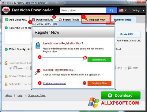 Screenshot Fast Video Downloader para Windows XP