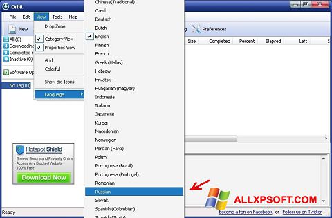 Screenshot Orbit Downloader para Windows XP