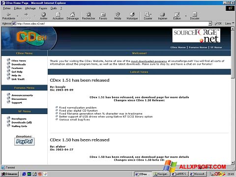Screenshot CDex para Windows XP