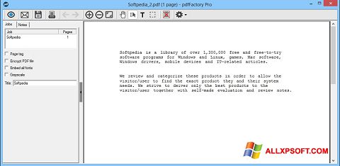 Screenshot pdfFactory Pro para Windows XP