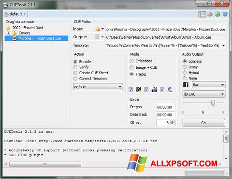 Screenshot CUETools para Windows XP