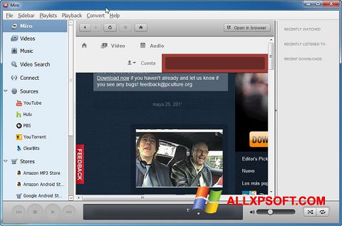Screenshot Miro para Windows XP