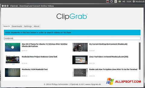 Screenshot ClipGrab para Windows XP