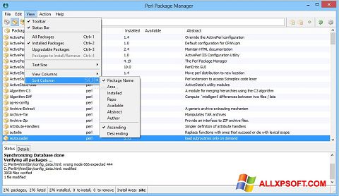 Screenshot ActivePerl para Windows XP