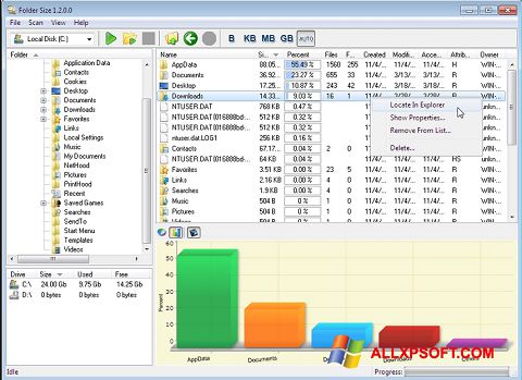 Screenshot Folder Size para Windows XP