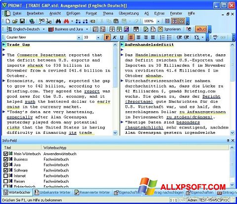 Screenshot PROMT para Windows XP