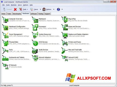 Screenshot SiSoftware Sandra para Windows XP