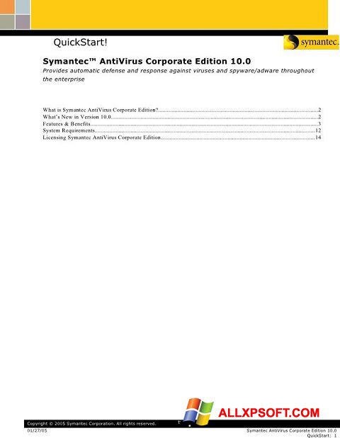 Screenshot Symantec Antivirus Corporate Edition para Windows XP