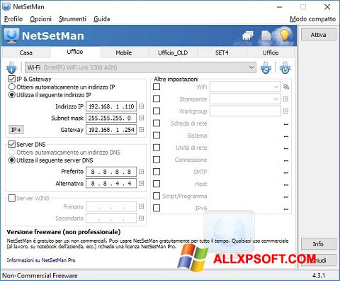 Screenshot NetSetMan para Windows XP