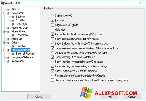 Screenshot AnyDVD para Windows XP