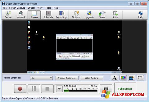 Screenshot Debut Video Capture para Windows XP