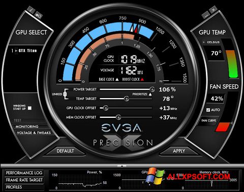 Screenshot EVGA Precision X para Windows XP