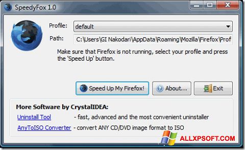 Screenshot SpeedyFox para Windows XP