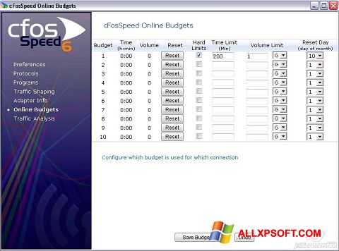 Screenshot cFosSpeed para Windows XP