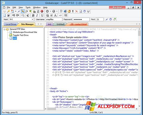 Screenshot CuteFTP para Windows XP