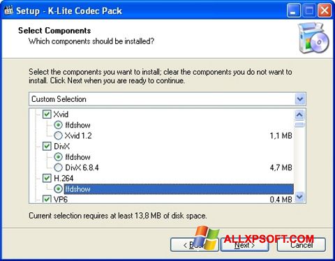 xp codec поясной пакет для Windows 8 64-бит