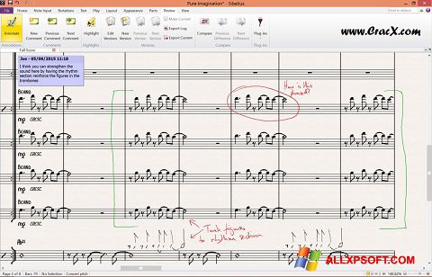 Screenshot Sibelius para Windows XP