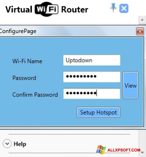 Screenshot Virtual WiFi Router para Windows XP