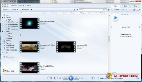 Screenshot Media Player para Windows XP