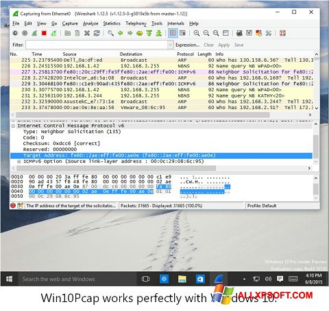 Screenshot WinPcap para Windows XP