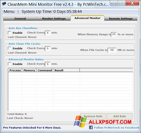 Screenshot CleanMem para Windows XP