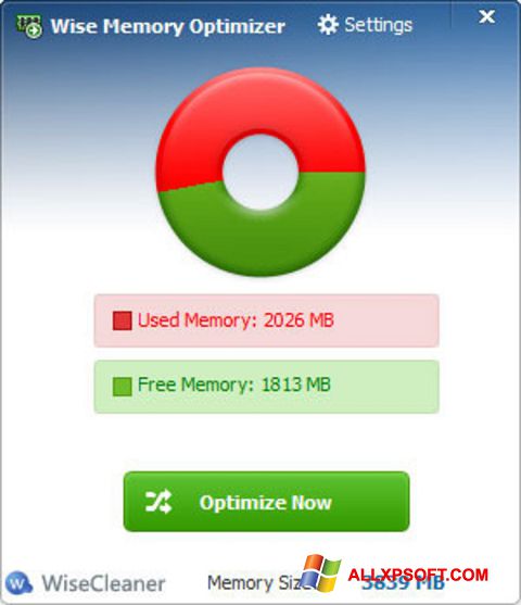Screenshot Wise Memory Optimizer para Windows XP