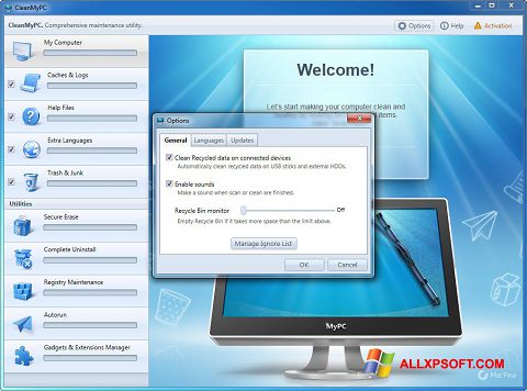Screenshot CleanMyPC para Windows XP