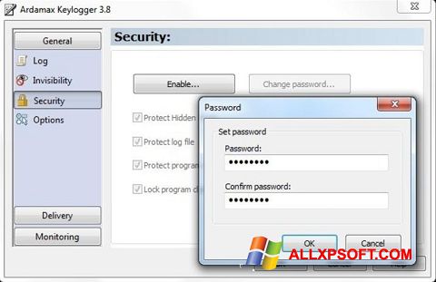 Screenshot Ardamax Keylogger para Windows XP