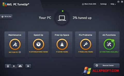 Screenshot AVG PC Tuneup para Windows XP