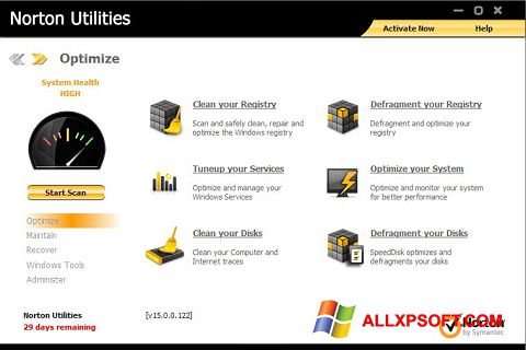 Screenshot Norton Utilities para Windows XP