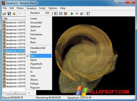 Screenshot Apophysis para Windows XP