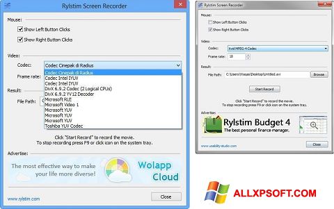 Screenshot Rylstim Screen Recorder para Windows XP