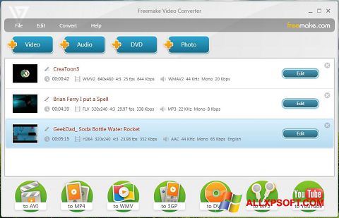Screenshot Freemake Video Converter para Windows XP