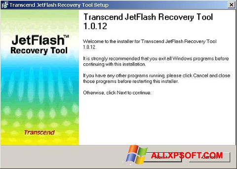 Screenshot JetFlash Recovery Tool para Windows XP