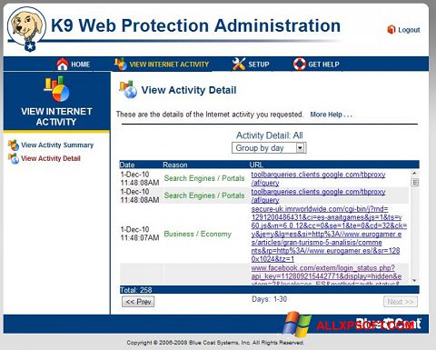 Screenshot K9 Web Protection para Windows XP